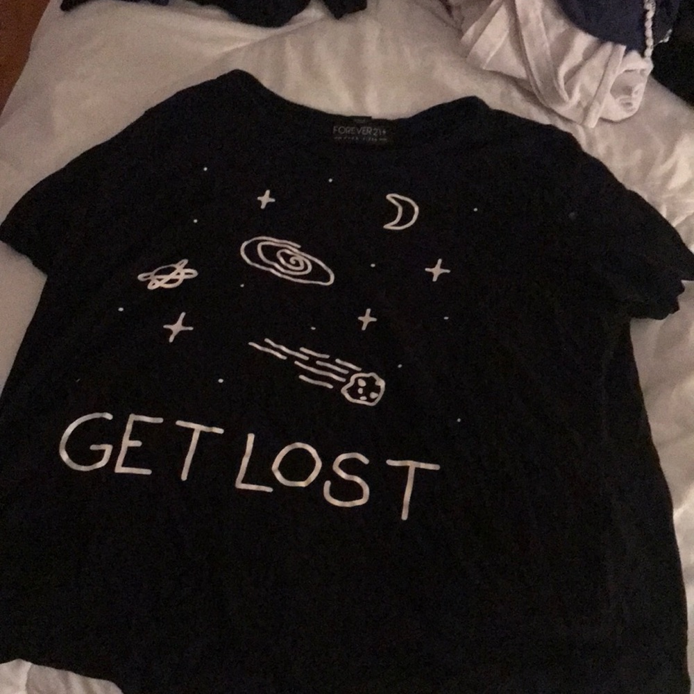 black “get lost” t shirt, women’s, barely worn